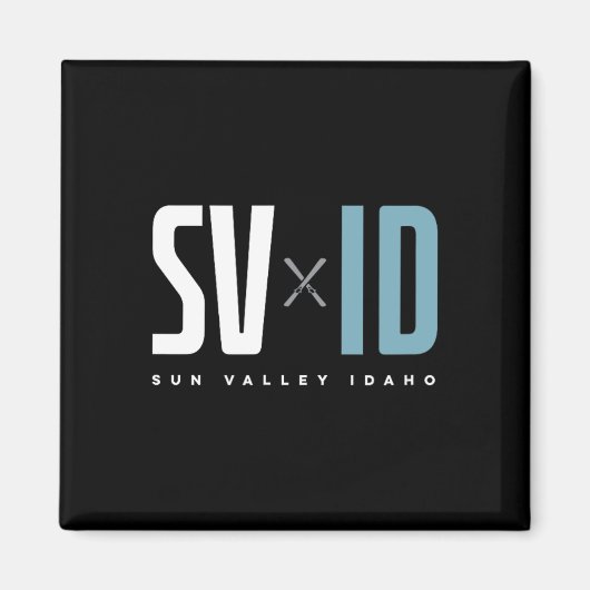 Aimant Ski Graphique Sun Valley Idaho (Devant)