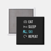 Aimant Ski - Manger Dormir Ski Repeat (Recto/Verso)