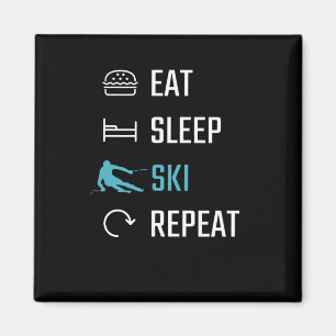 Aimant Ski - Manger Dormir Ski Repeat