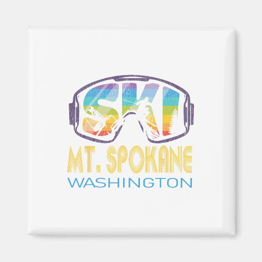 Aimant Ski Mont Spokane Washington Vacances ski (Devant)