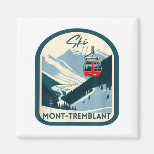 Aimant Ski mont-tremblant rétro style vintage