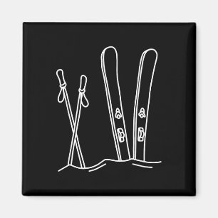 Aimant Ski Neige Ski Hiver Nature Alpine Montagne Skie