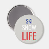 Aimant Ski, snow, life (Recto/Verso)