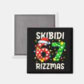 Aimant Skibidi 67 Rizzmas Funny Six Seven Meme Christmas  (Recto/Verso)