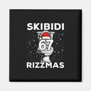 Aimant Skibidi Rizzmas 67 Drôle Toilet Père Noël 6 7 Noël