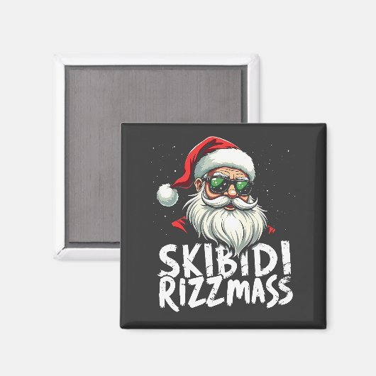 Aimant Skibidi Rizzmas Funny Gen Alpha Slang Noël (Recto/Verso)