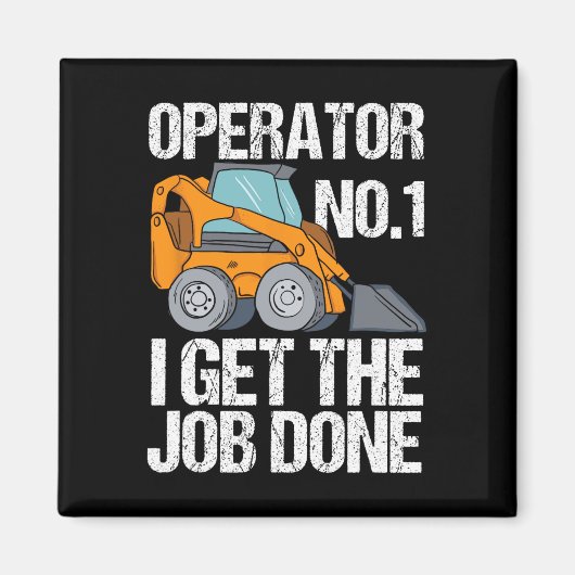 Aimant Skid Steer Daddy Funny Fête des pères Cadeau (Devant)
