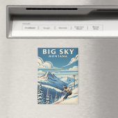 Aimant Skier dans Big Sky Montana Travel (In Situ (Lave-vaisselle))