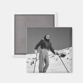 Aimant Skier femme (Recto/Verso)