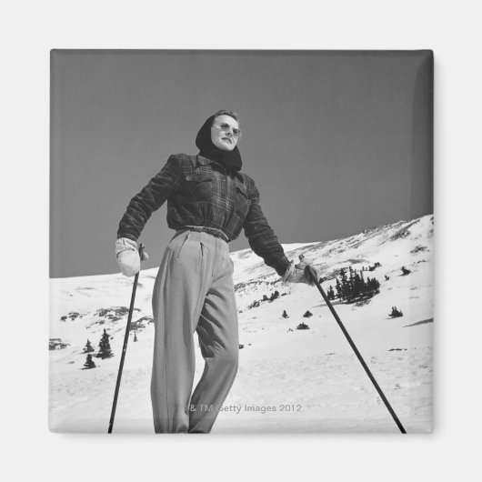Aimant Skier femme (Devant)