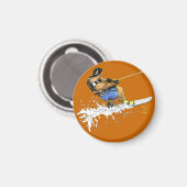 Aimant Skier nautique - bleu (Recto/Verso)