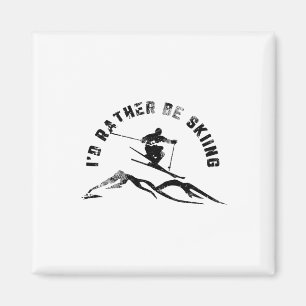 Aimant Skieur J'aimerais Mieux Être En Train De Skier 