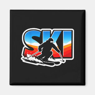 Aimant Skieur skieur amateur de ski sports d'hiver montag