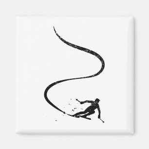 Aimant Skieurs Descente Montagnes Ski Sport Ski Ski Gif