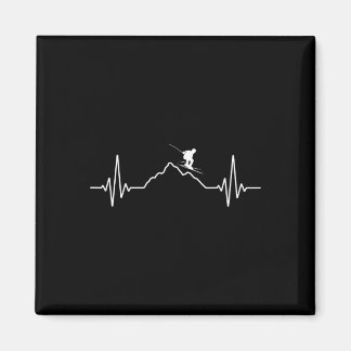 Aimant Skiing Heartbeat Ski Gift For Skiers _2 