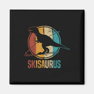 Aimant Skisaurus Drôle Dinosaure Skiant Ski Dino Skiant D