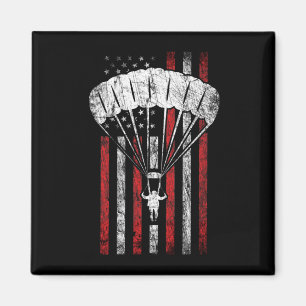 Aimant Skydiver Silhouette - Skydiver American Flag - Sk