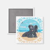 Aimant Skye Terrier à la plage (Recto/Verso)