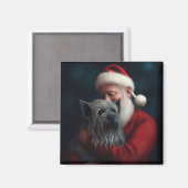 Aimant Skye Terrier avec Noël Festif du Père Noël (Recto/Verso)