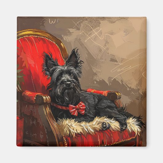 Aimant Skye Terrier Chien Festif de Noël (Devant)