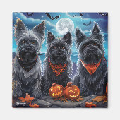 Aimant Skye Terrier Halloween Éffrayant (Devant)