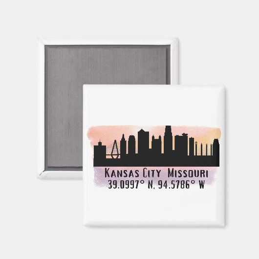 Aimant Skyline de la ville de Kansas (Recto/Verso)