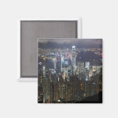 Aimant Skyline de nuit de Hong Kong (Recto/Verso)
