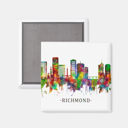 Aimant Skyline de Richmond (Recto/Verso)