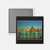 Aimant Skyline de Saint-Louis Missouri (Recto/Verso)