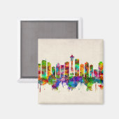 Aimant Skyline de Seattle Washington (Recto/Verso)