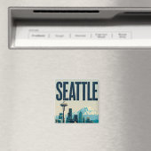 Aimant 🌲 Skyline de Seattle, Washington (In Situ (Lave-vaisselle))