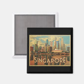 Aimant Skyline de Singapour (Recto/Verso)