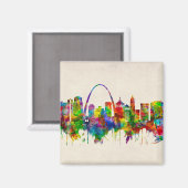Aimant Skyline de St. Louis Missouri (Recto/Verso)