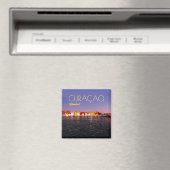 Aimant Skyline de Willemstad at Night (personnalisable) (In Situ (Lave-vaisselle))