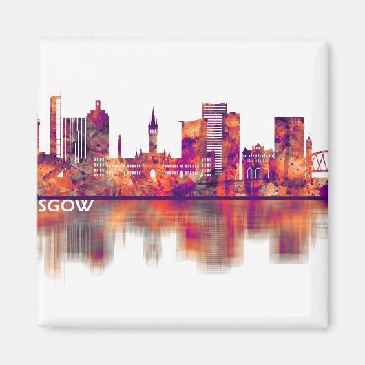 Aimant Skyline écossaise de Glasgow (Devant)