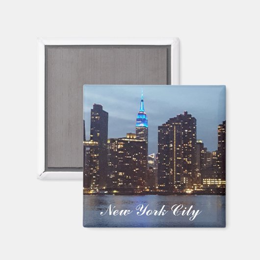 AIMANT SKYLINE NEW YORK EN BLEU (Recto/Verso)