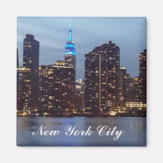AIMANT SKYLINE NEW YORK EN BLEU (Devant)