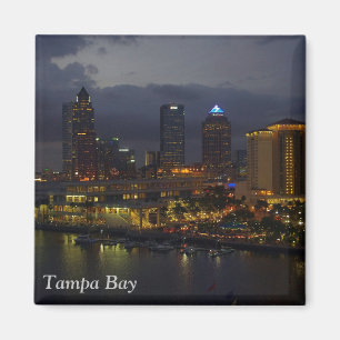Aimant Skyline nocturne de Tampa Bay