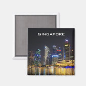 Aimant Skyline Singapour pittoresque (Recto/Verso)