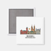 Aimant skylinebasel design (Recto/Verso)