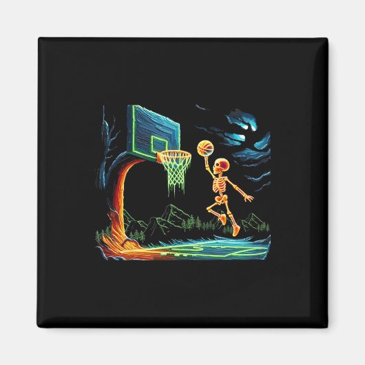 Aimant Slam Dunk Hoop Basketball Halloween Hommes Fans (Devant)