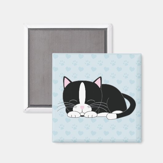 Aimant Sleepy Kitty {Tuxedo} (Recto/Verso)