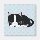 Aimant Sleepy Kitty {Tuxedo} (Devant)