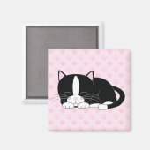 Aimant Sleepy Kitty {Tuxedo} (Recto/Verso)