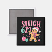 Aimant Sleigh 67 Gingerbread Christmas Six Seven Meme Vir (Recto/Verso)