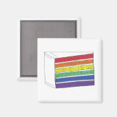 Aimant Slice de gâteau de Mariage de couche arc-en-ciel L (Recto/Verso)