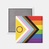 Aimant SlipperyJoe Intersex Progrès Fierté Drapeau arc-en (Recto/Verso)