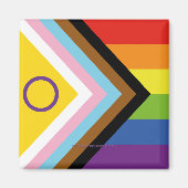 Aimant SlipperyJoe Intersex Progrès Fierté Drapeau arc-en (Devant)