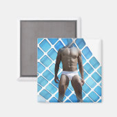 Aimant SlipperyJoe musculaire homme six pack abs mâle bla (Recto/Verso)