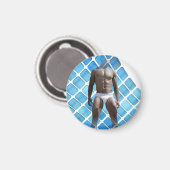 Aimant SlipperyJoe musculaire homme six pack abs mâle bla (Recto/Verso)